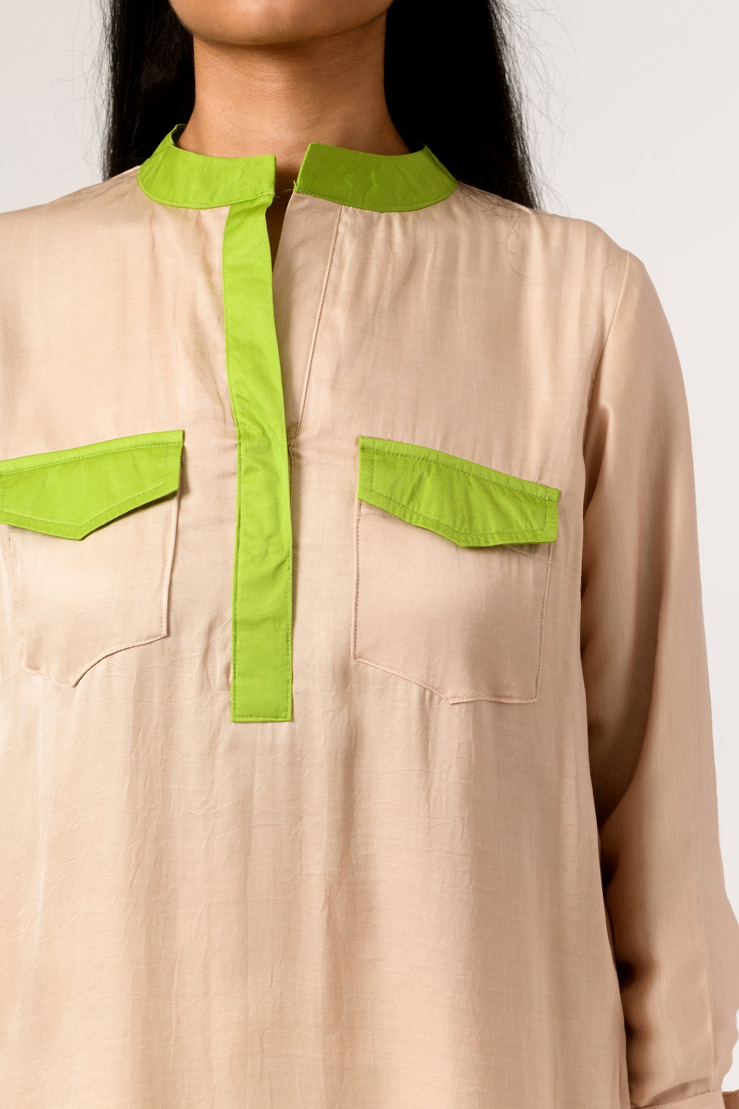 Ecru Green Full Sleeve Blouse