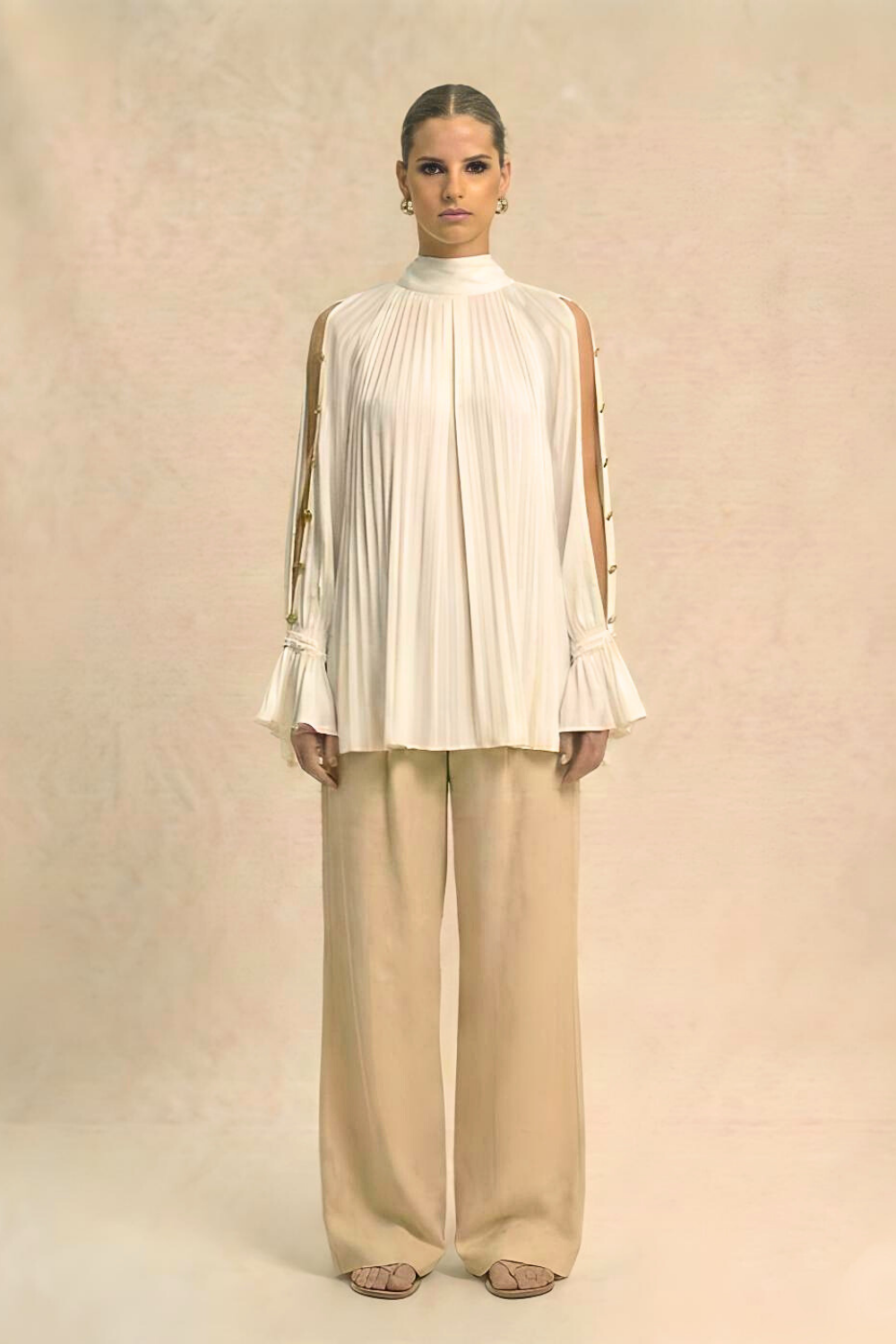 Ivory White Halter Neck Blouse