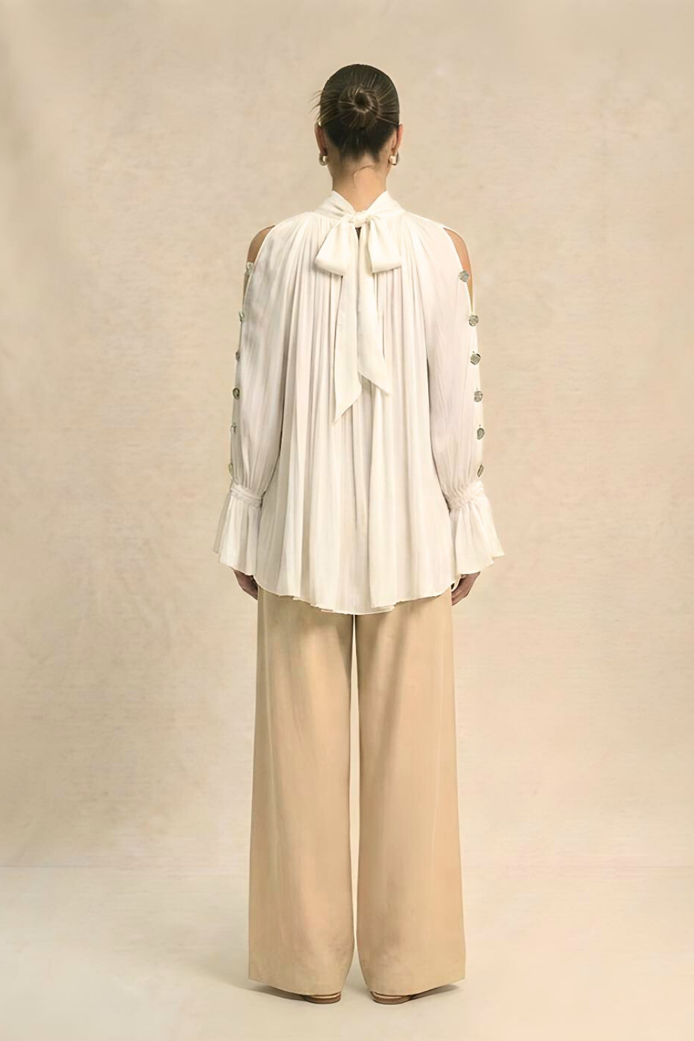 Ivory White Halter Neck Blouse