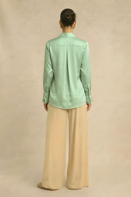 Ash Green Crew Neck Blouse
