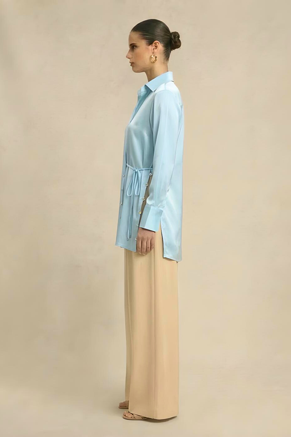 Tropical Breeze Blue Wrap Blouse