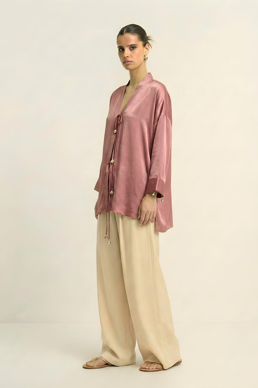 Brick Red Loop Blouse
