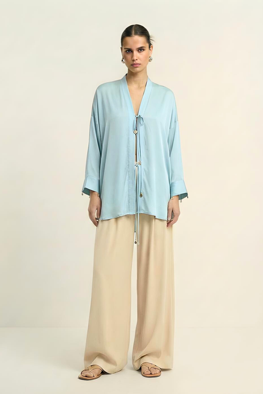Tropical Breeze Blue Loop Blouse