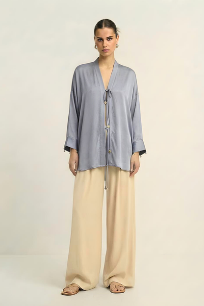 Steel Grey Loop Blouse