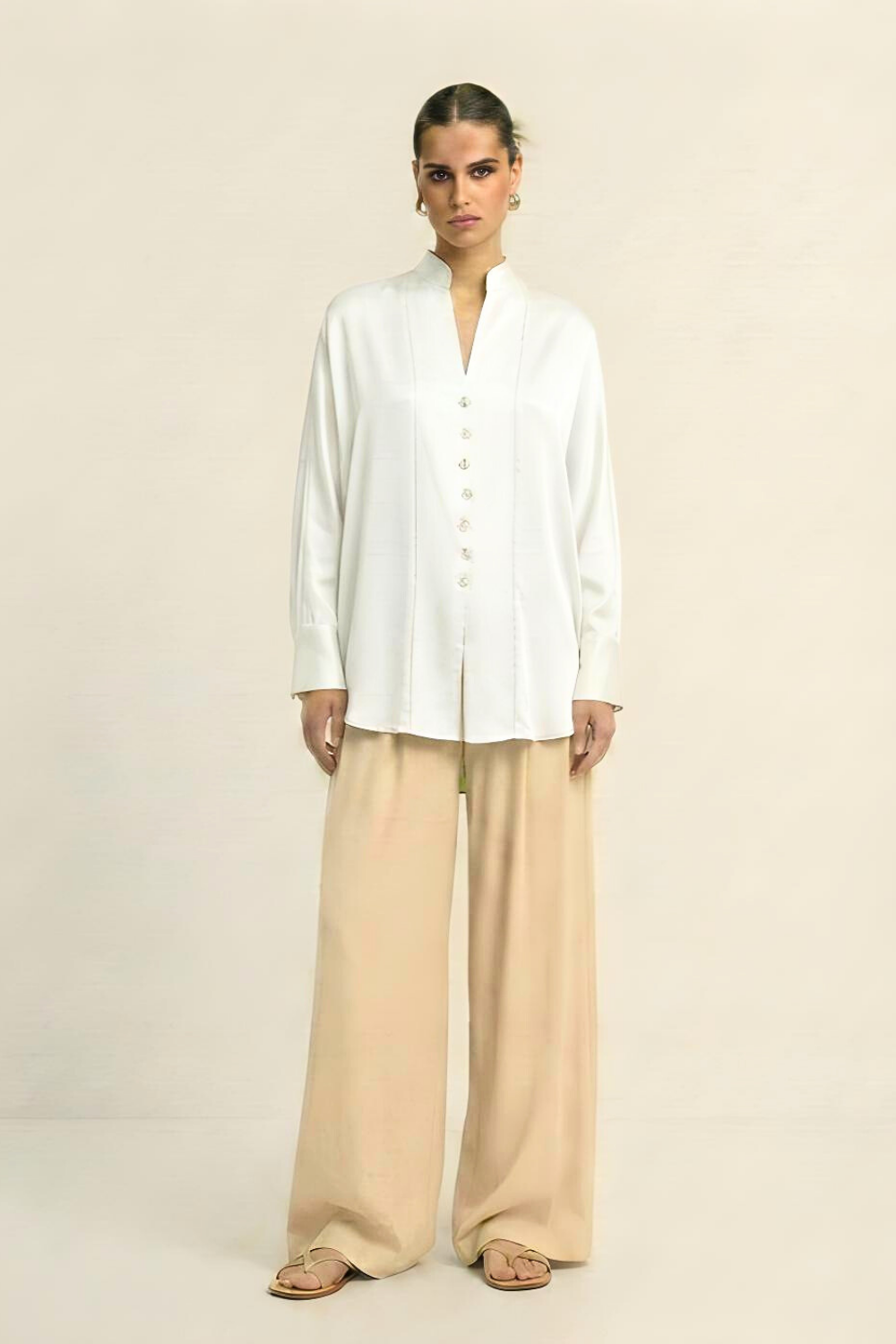 Ivory White Kaftan Blouse
