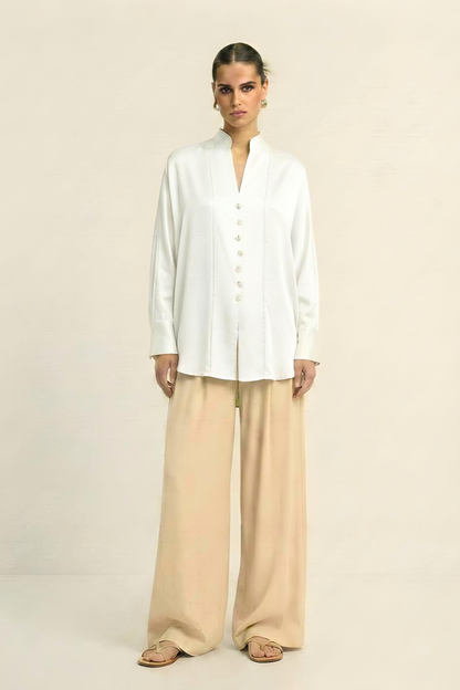 Ivory White Kaftan Blouse