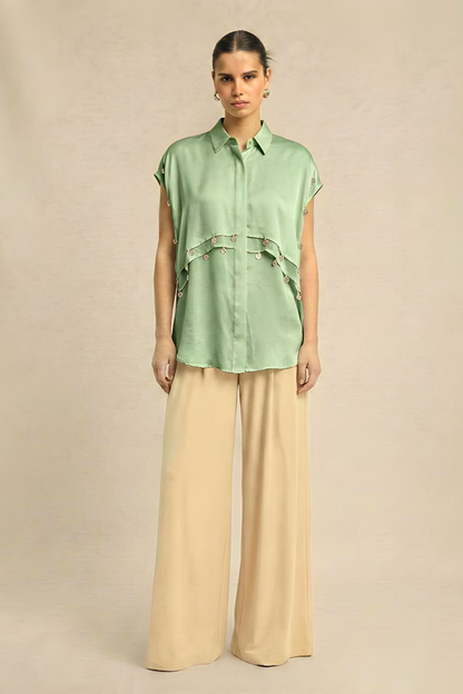 Ash Green Coin Flap Shirt