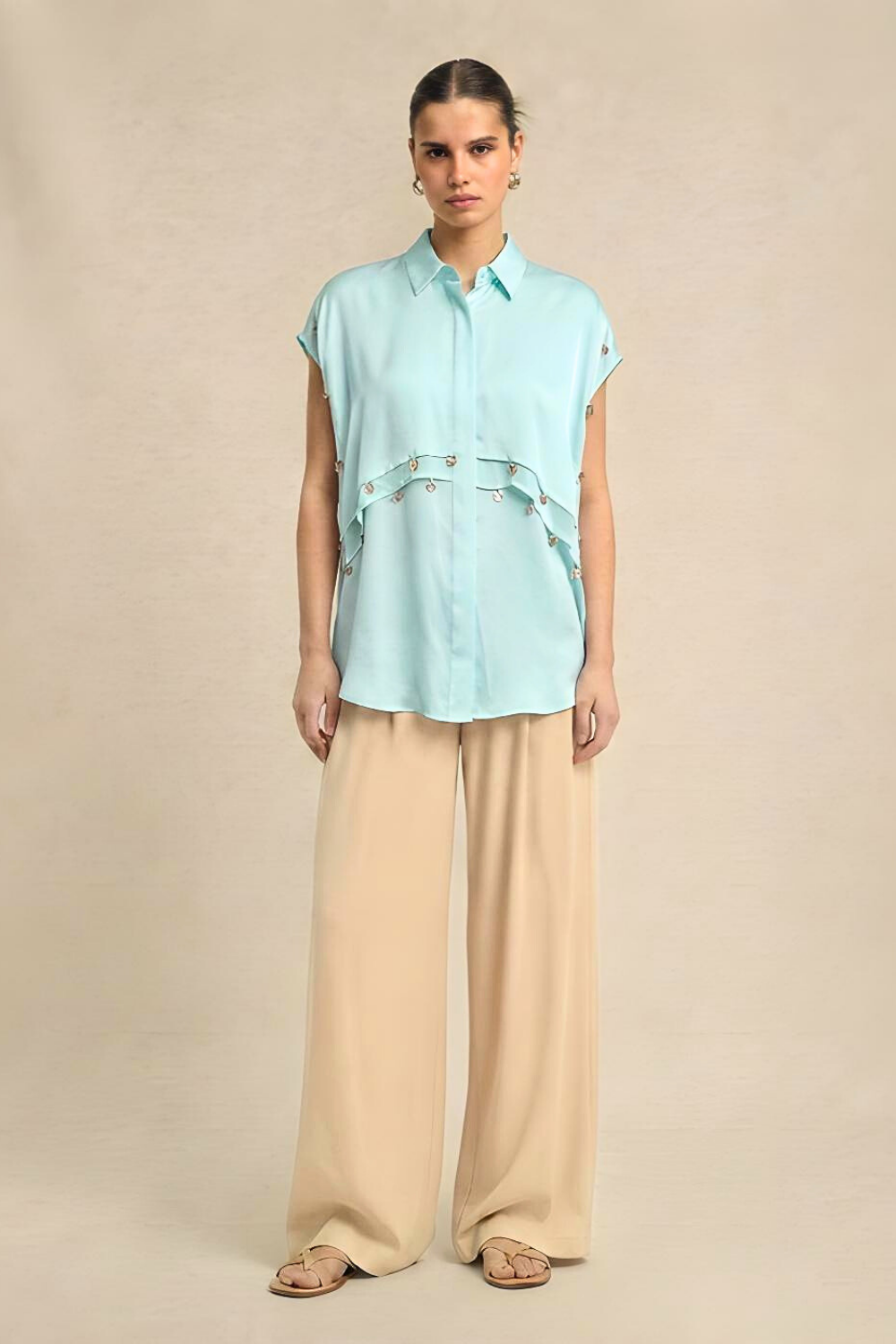 Tropical Breeze Blue Coin Flap Shirt