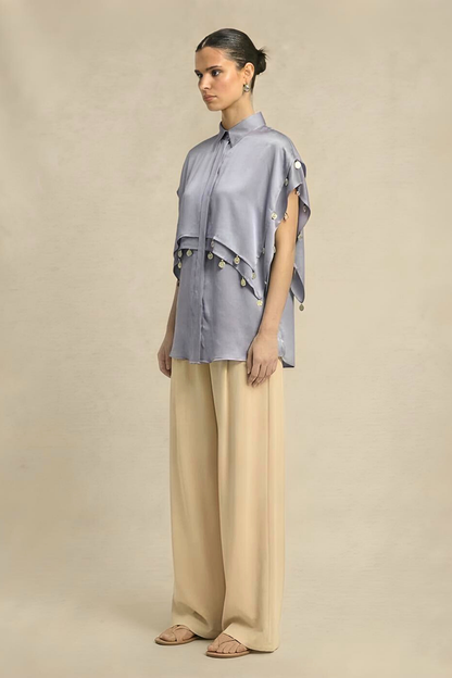 Steel Grey Coin Flap Shirt