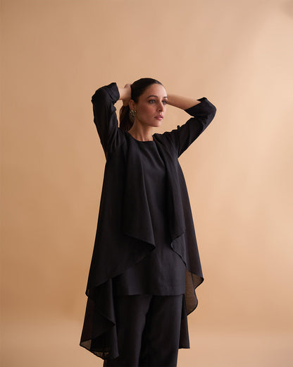 The Waterfall Jacket Ensemble - Black