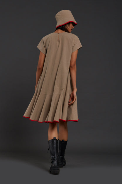 Beige A-line Dress