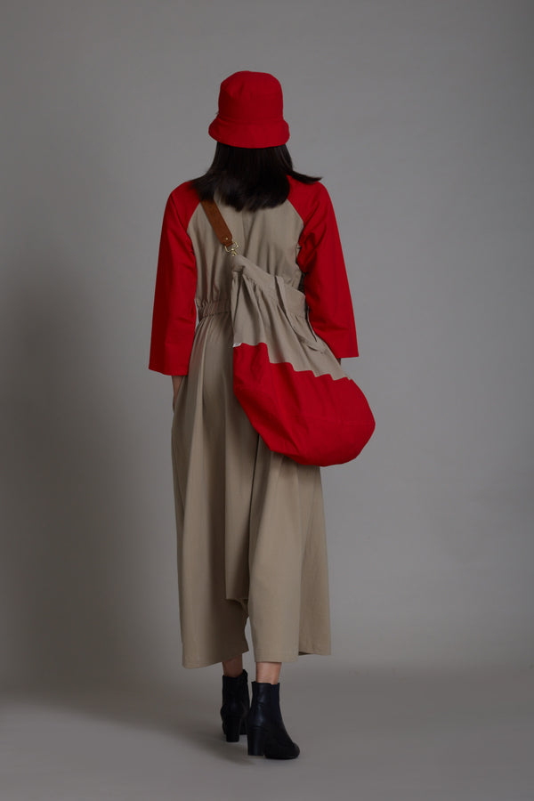Beige & Red Sphara Jumpsuit