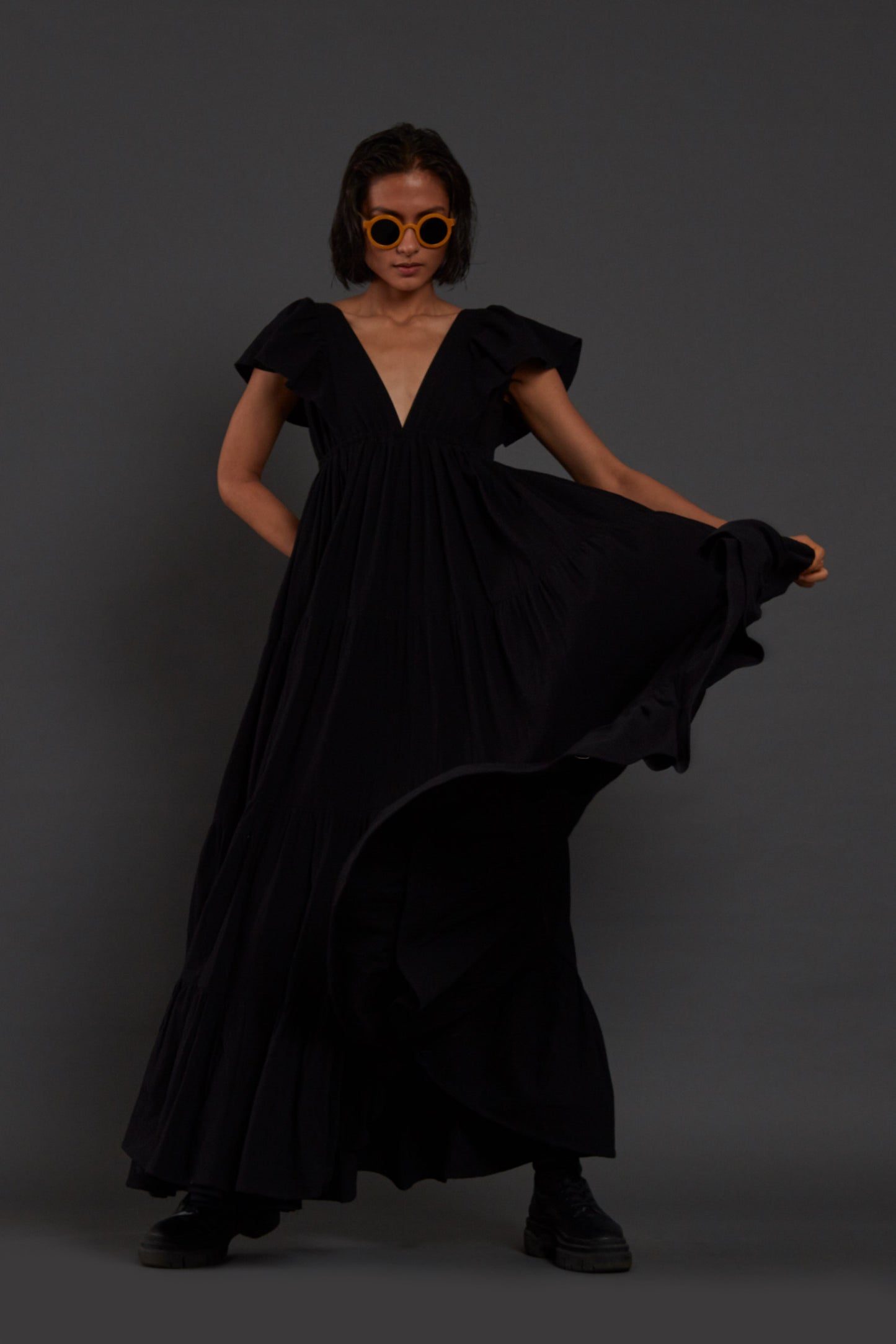 Black Tiered Gown