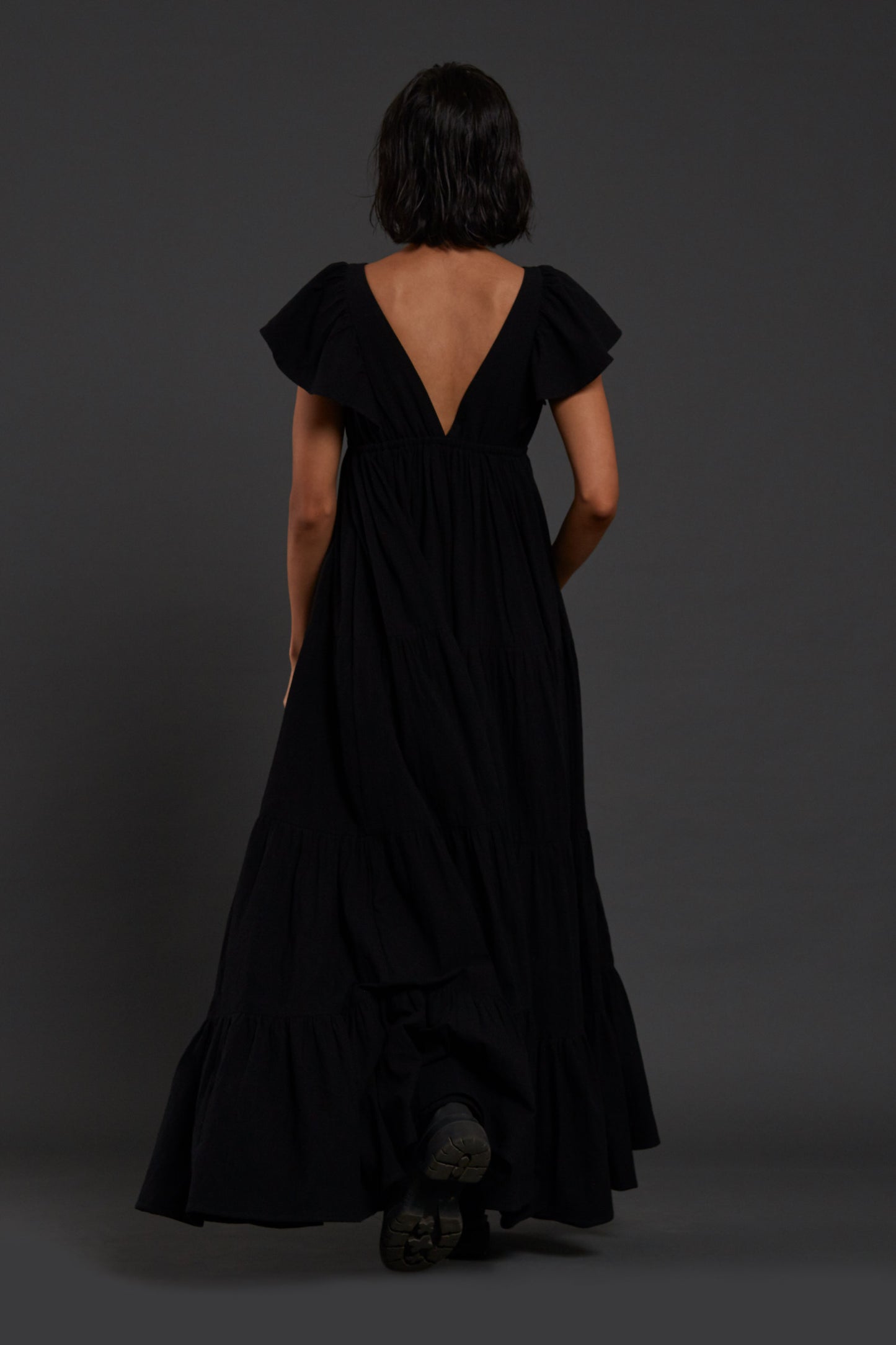 Black Tiered Gown