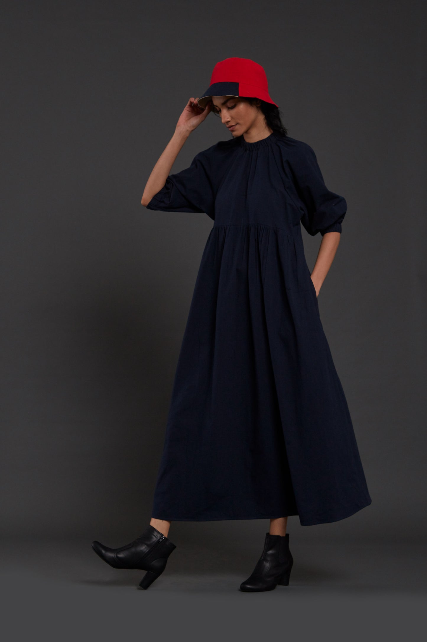 Navy Blue Raglan Dress