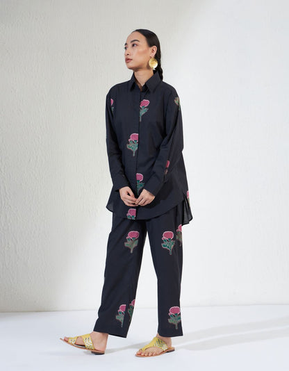 Black & Pink Gulnaar Shirt Set