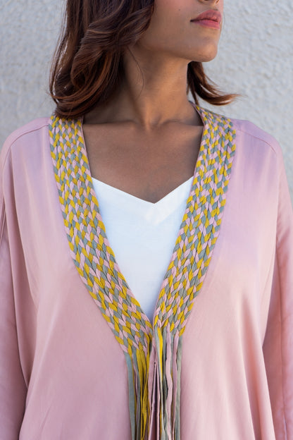 Pink Braided Short Cape