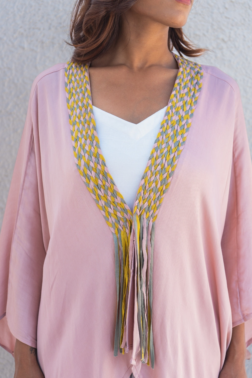 Pink Braided Short Cape