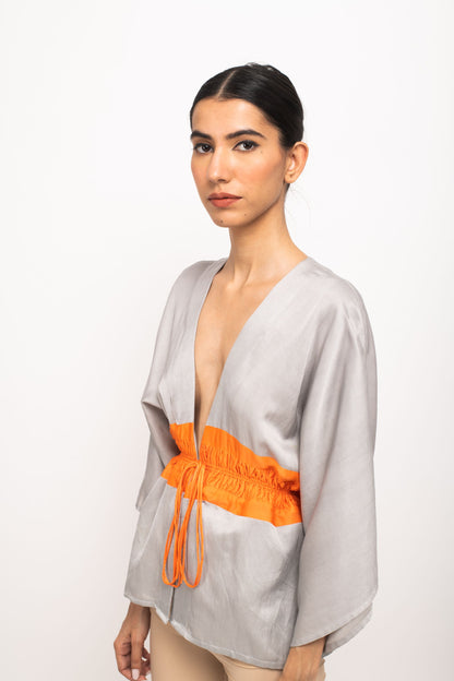 Grey-Orange Short Cape