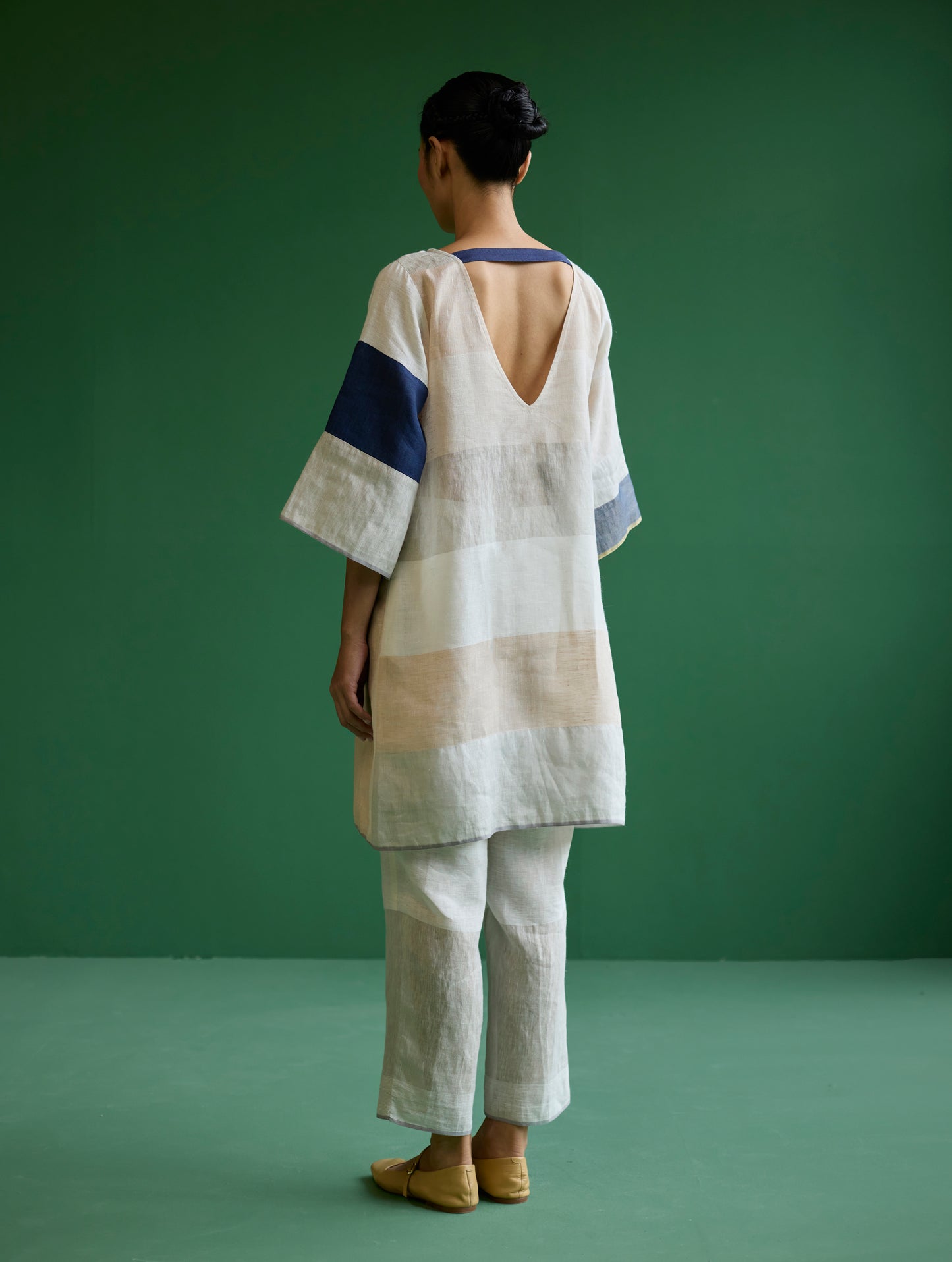 Lina Color-Blocked Co-ord Set  - Ivory