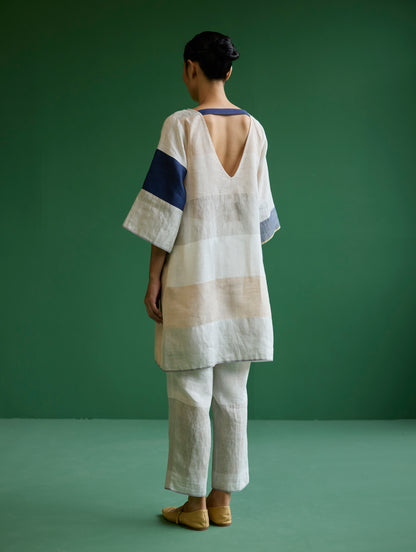 Lina Color-Blocked Co-ord Set  - Ivory
