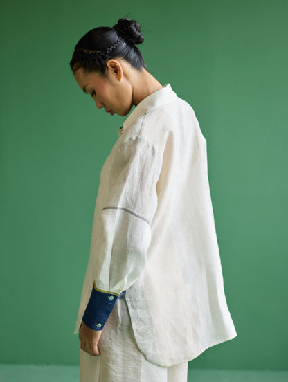 Yang Color-Blocked Co-ord Set - Ivory