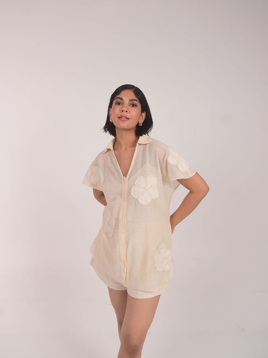 Cam Applique Cotton Net Set
