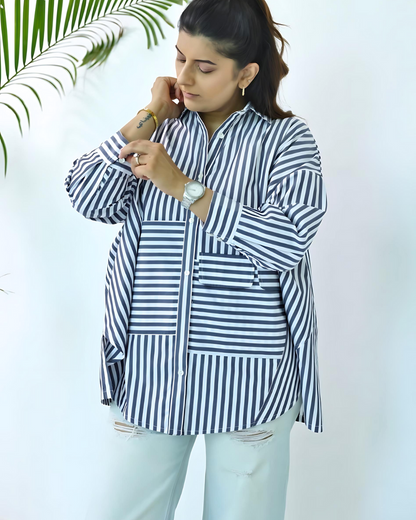 Candy Stripe Freestyle Daily Shirt Charcoal