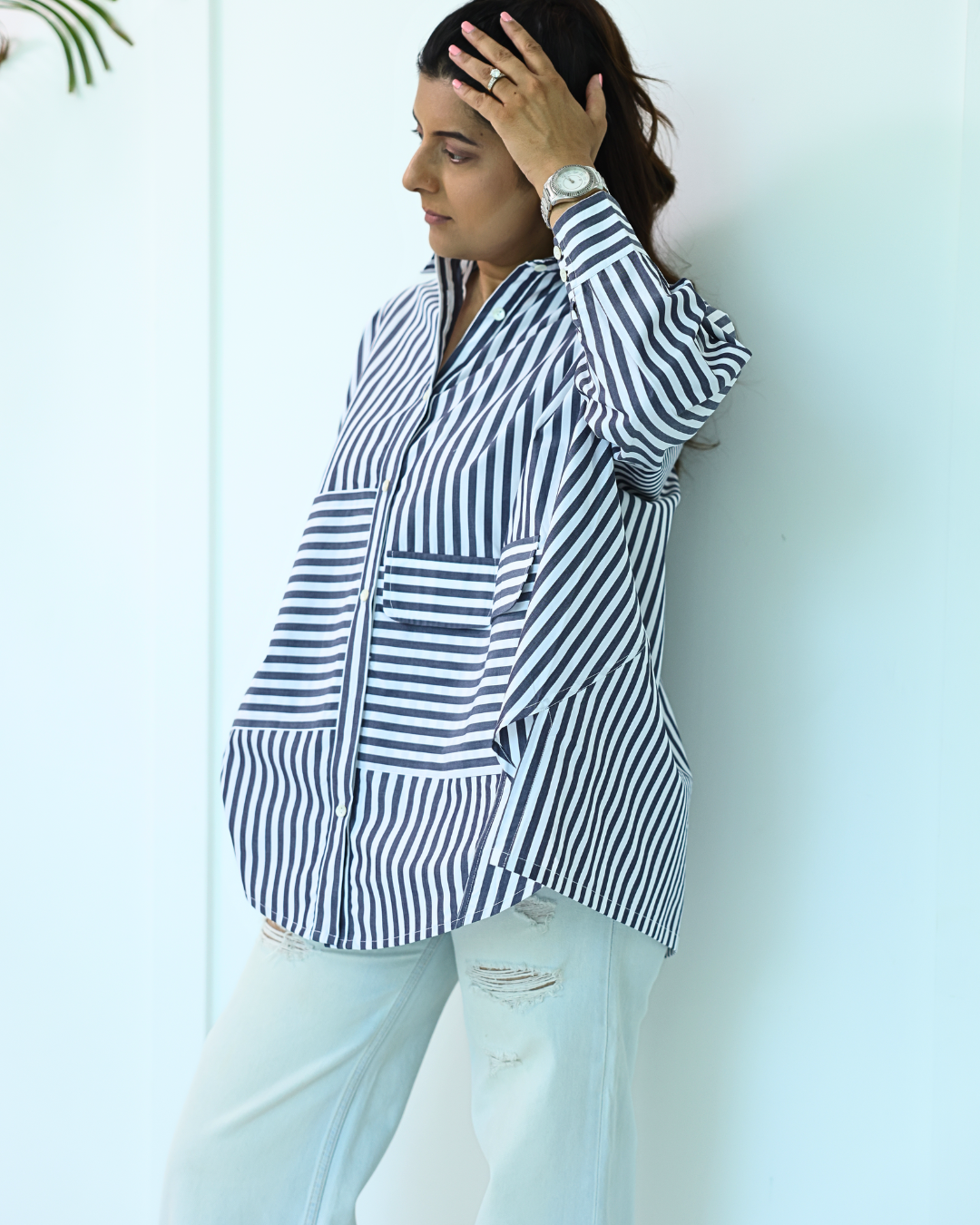 Candy Stripe Freestyle Daily Shirt Charcoal