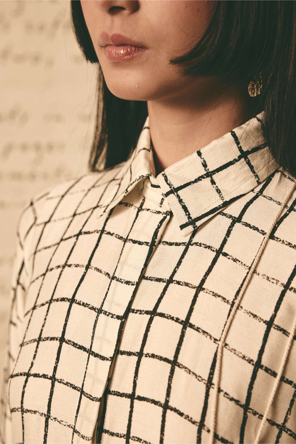 AN Bookmark Grid Kurta with Grid Pants