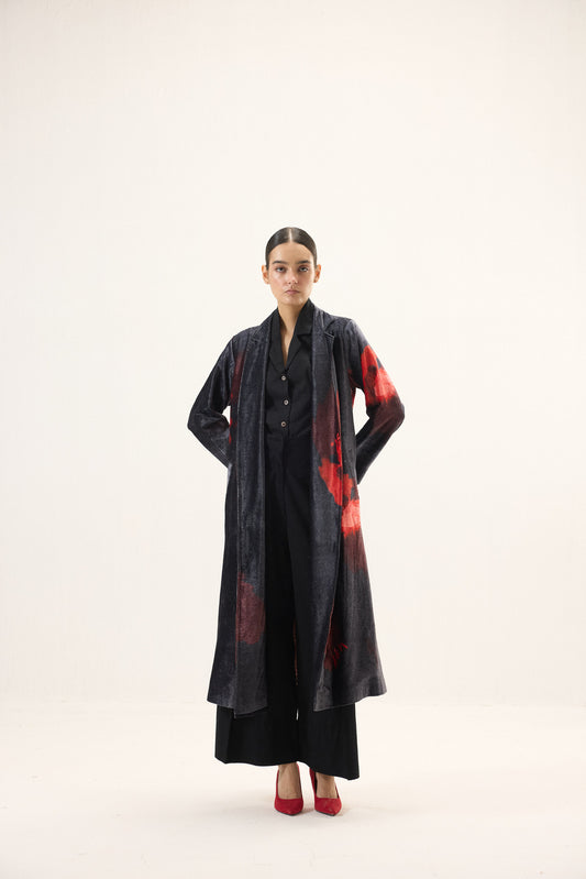 Ink Rose Trench Coat