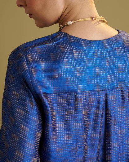 The Sapphire Blue Banarasi Silk Set