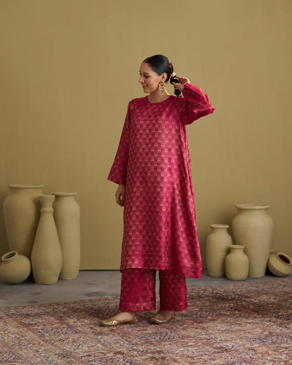 The Rani Pink Banarasi Silk Set