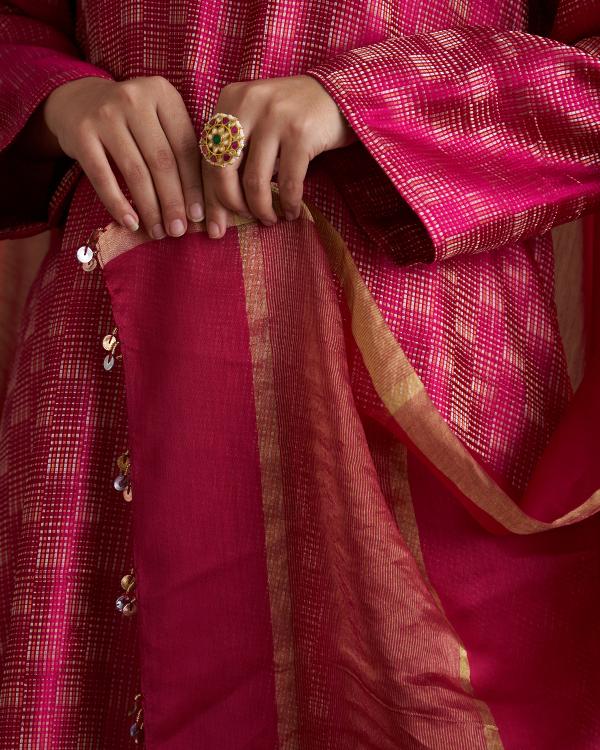 The Rani Pink Banarasi Silk Set