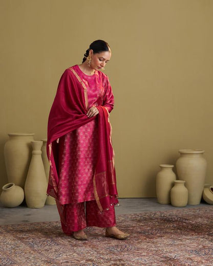 The Rani Pink Banarasi Silk Set