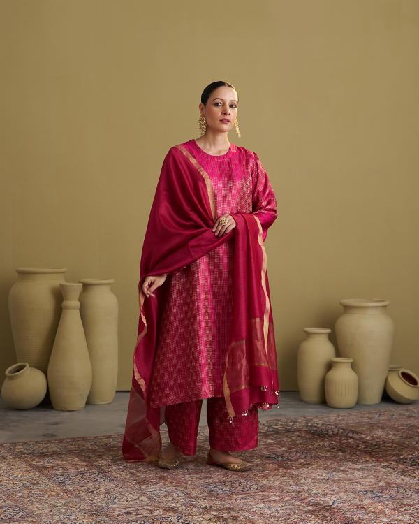 The Rani Pink Banarasi Silk Set