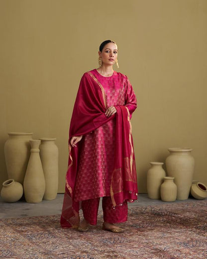 The Rani Pink Banarasi Silk Set