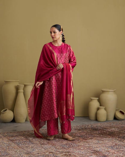 The Rani Pink Banarasi Silk Set
