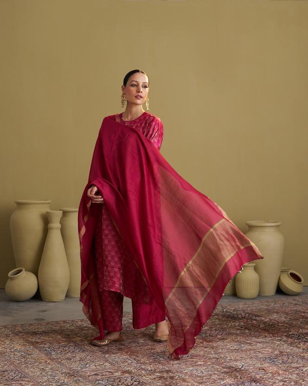 The Rani Pink Banarasi Silk Set