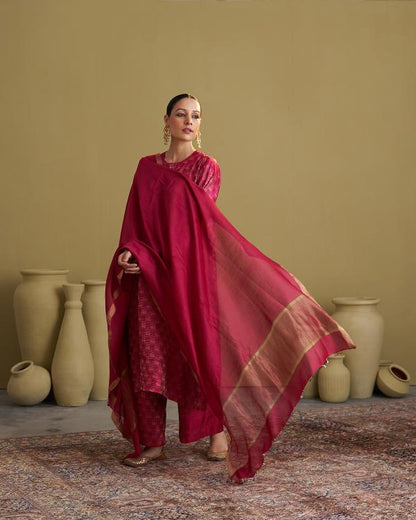 The Rani Pink Banarasi Silk Set