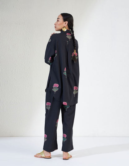 Black & Pink Gulnaar Shirt Set