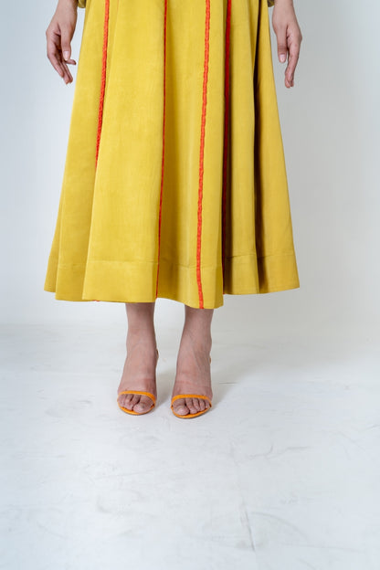 Yellow Maxi Dress- Orange Braids