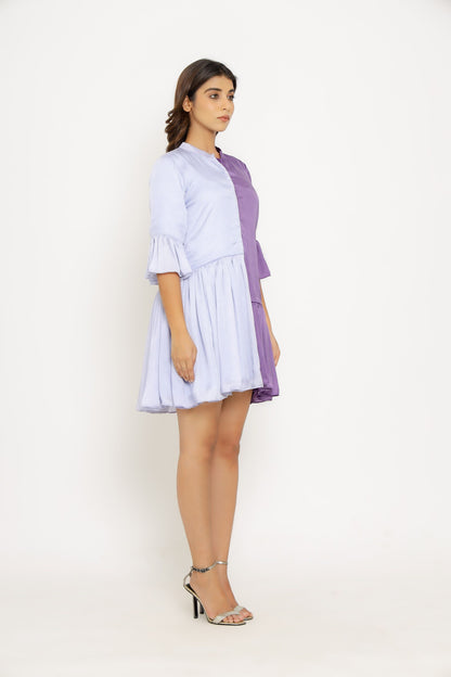 Purple-Lilac Half & Half Dress