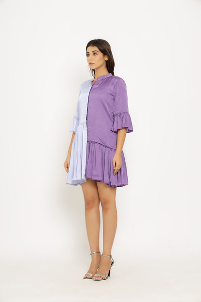 Purple-Lilac Half & Half Dress