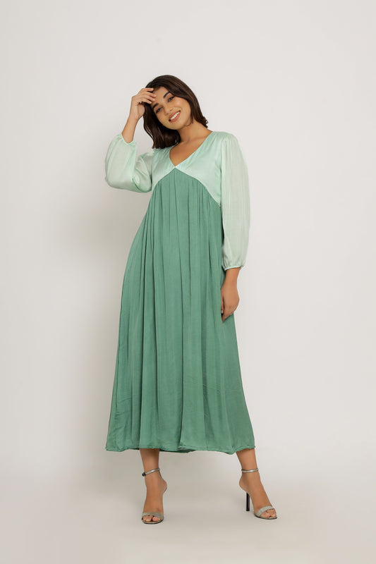 Teal-Tea Green Maxi Dress