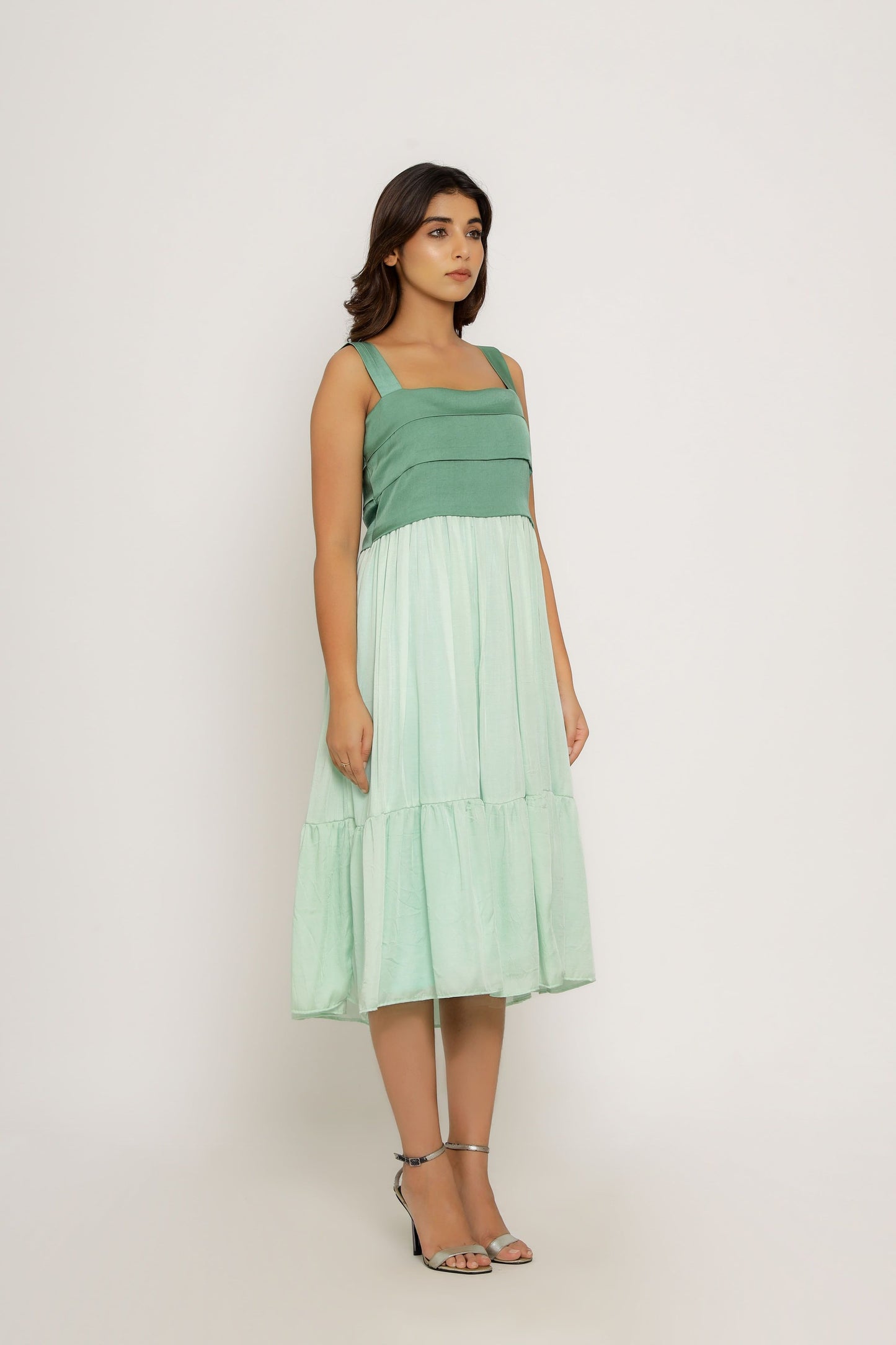 Teal -Tea Green Midi Dress