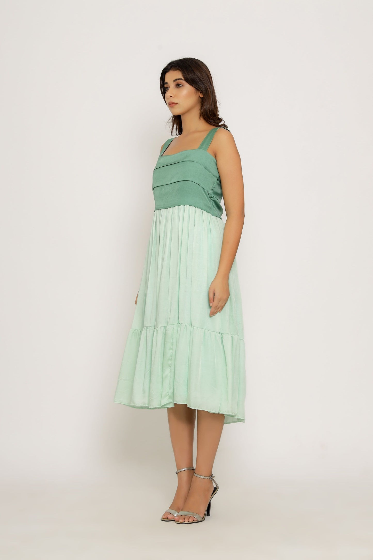 Teal -Tea Green Midi Dress