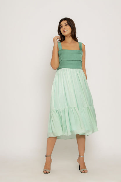 Teal -Tea Green Midi Dress