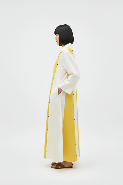 Ivory-Mango Yellow Panel Maxi Dress