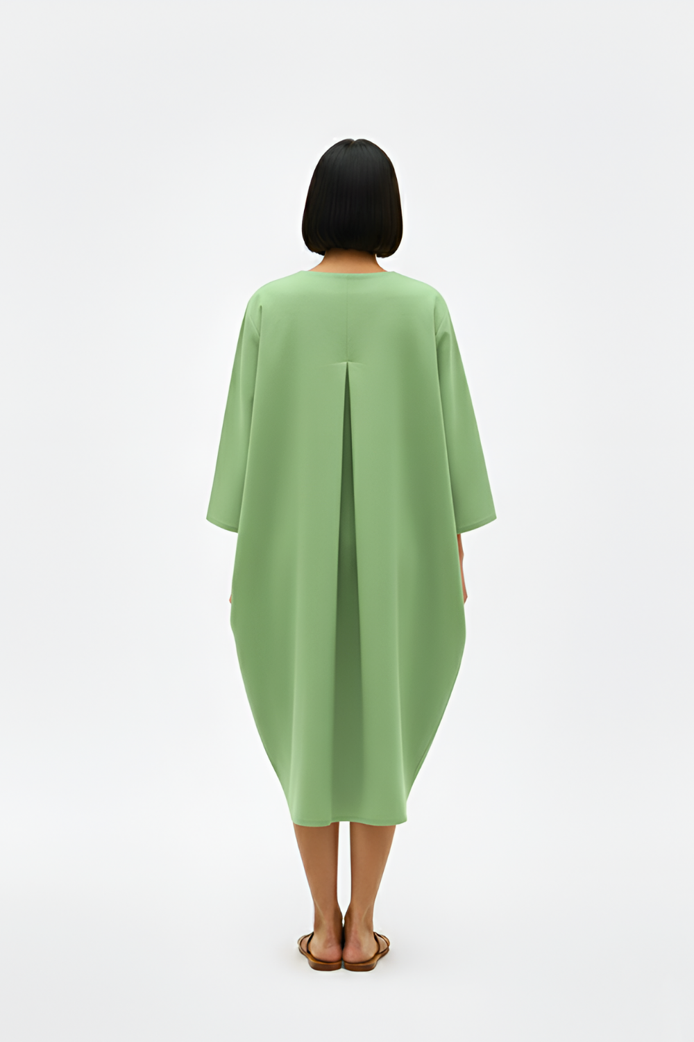 Asparagus Green-Tuscan Red Midi Dress